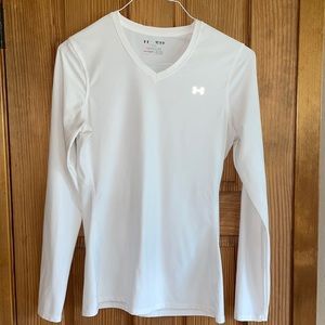 Leggings and UA Fitted heat gear long sleeve